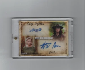 WALKING DEAD SEASON 8 ENID/CARL GRIMES DUAL AUTOGRAPHED CARD #25/25!! - Picture 1 of 2