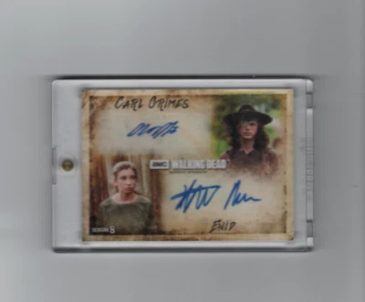 WALKING DEAD SEASON 8 ENID/CARL GRIMES DUAL AUTOGRAPHED CARD #25/25!! - Image 1 of 2