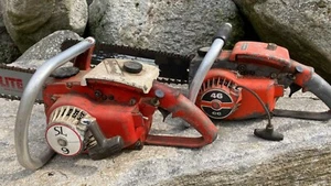 Lot of 2 Vintage Chainsaws Remington 46 and Powerlite SL 9 Chainsaw to Restore - Picture 1 of 12