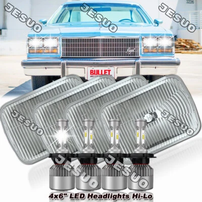 Fit 1982 1983 1984 1985 1986 1987 Buick Regal 4pc 4x6" LED Headlights Hi-Lo Beam - Image 1 of 4