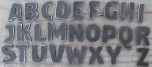 1" Tall Rustic Metal Letters Only A through Z, Full Set - Picture 1 of 4