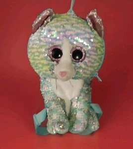 ❤Ty Fashion Collection Teal I0" Cat Backpack With Pink To Silver Sparkle Clean👌 - Picture 1 of 11
