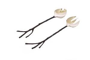"Juego de utensilios para servir de mesa arte hosta rama NUEVO en ensalada de caja 12" - Imagen 1 de 4