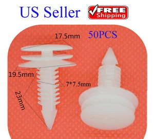 Remache de parachoques de puerta con clip de empuje de plástico blanco con orificio de 7 mm x 7,5 mm 50 piezas para automático - Imagen 1 de 1
