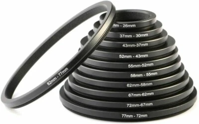 K&F Concept Metal 11pcs Lens Filter Step Down Adapter Ring Kit for DSLR Camera - Image 1 of 4