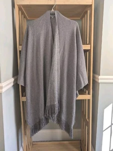 Cejon Wrap Shawl Silver Gray  With Fringe - Picture 1 of 3