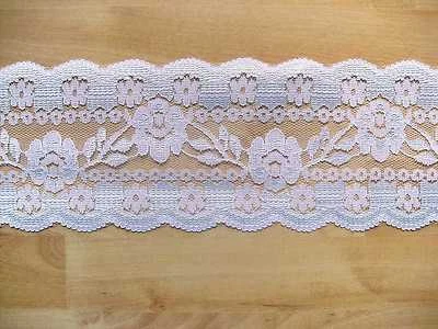 Lace Lace Trim Trim Border 1m White Non Elastic 75mm  - Image 1 of 2