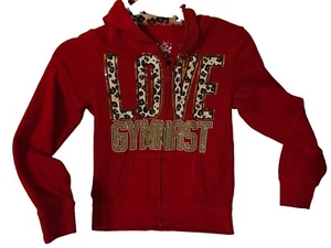 Justice Love Gymnast Size 8 Little Girls Red Hoodie - Picture 1 of 6