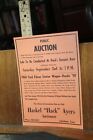 1960's Auction Flyer Hack Ayers LaFollette Tennessee 1960 Ford Falcon Honda 90