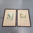 Collection of 2 Vintage Framed Theo Millono Landscape/Cityscape Prints