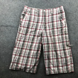 Timberland Shorts Boys 20 Beige Red Plaid Check Blue Chino Flat Front - Picture 1 of 12