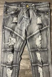 Argonaut Ultra Slim Fit Destructed Gray Skinny Jeans 8501, Sz 32x32, New W/Tags - Picture 1 of 12
