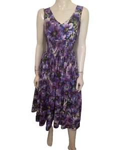 Dolce&Gabbana women's spring summer flower purple maxi dress cotton IT 42 US 4-6 - Picture 1 of 8
