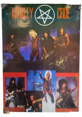 Póster firmado por Motley Crue Shout At The Devil 1983 por 4 músicos Foto 1 de 3