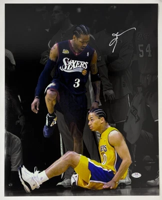Allen Iverson Signed The Step Over 16x20 Philadelphia 76ers Photo PSA 254 - Image 1 of 3