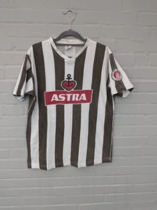 Vintage FC St. Pauli Astra T-Shirt Gr. S Gestreift Braun Weiß Original Used - Bild 1 von 4