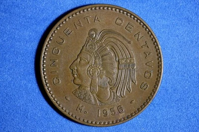 1956 Mexico 50 Centavos Bronze Coin #M24139 - Image 1 of 2