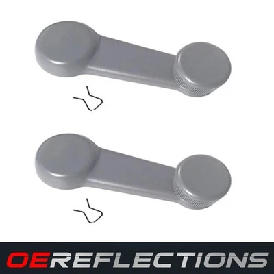 2 NEW Manual Window Crank Handles Grey Gray for 1999-2004 Chevrolet Tracker - Image 1 of 2