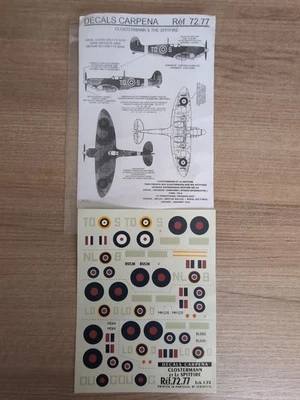 Décalcomanies Maquette Avion 1:72 SPITFIRE - Photo 1/3
