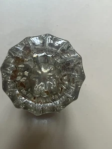 ANTIGUA PERILLA DE PUERTA ÚNICA DE VIDRIO Y LATÓN VINTAGE - Imagen 1 de 3