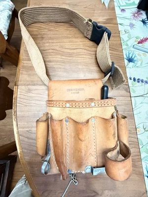 Vtg Craftsman Professional Tool Pouch Heavy Cowhide Leather Belt And Tool - Image 1 of 4