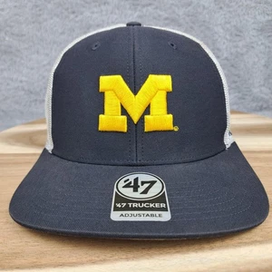 Michigan Wolverines Mütze Kappe Druckknopflasche blau Mesh Trucker Logo NCAA Football '47 - Bild 1 von 8