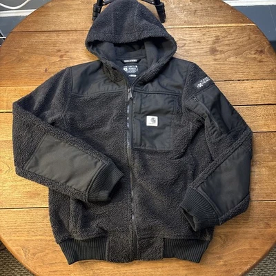 Carhartt Jacket Yukon Extremes Mens Small Black Sherpa Full Zip Hood Workwear - Image 1 of 4