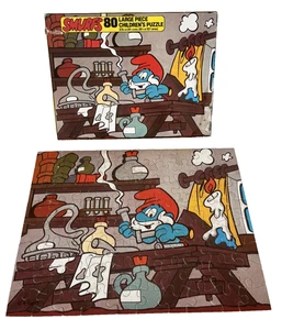 Vintage Smurfs Children's Jigsaw Puzzle 80 Pieces 1979 **COMPLETE** Large Piece - Picture 1 of 8