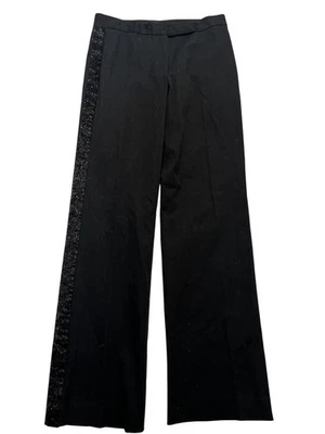 DKNY Pantalones Mujer 8 Negro Lentejuelas Laterales Rayas Vestido Esmoquin Pierna Recta Foto 1 de 4