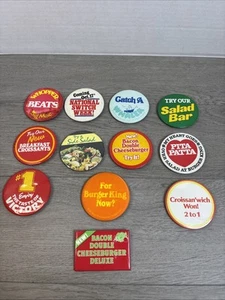 Vintage 12 Burger King Memorable Restaurants Pinback Pin Button - Picture 1 of 8