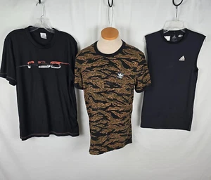Adidas Bundle Shirts Men's L Black T-Shirt Camo T-Shirt Black Youth Tank Top - Picture 1 of 19