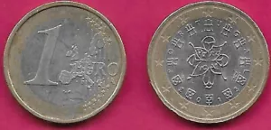 PORTUGAL 1 EURO 2015 VZ 2. KARTE DRITTES KÖNIGSSIEGEL VON 1144, LÄNDERNAME IN SCHLEIFE - Bild 1 von 1