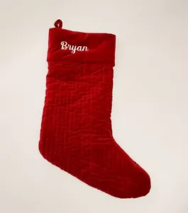 Pottery Barn Christmas Stocking Quilted Red Large "Bryan" - Picture 1 of 4