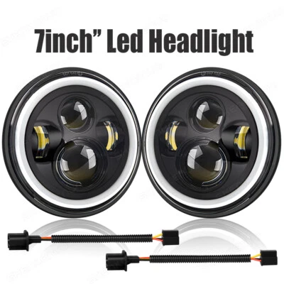 2X Faros LED de 7 pulgadas Hi-Lo Beam Fit GMC C5000 C6000 C7000 1979-1990 Foto 1 de 4