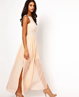 Nude Peach Pink Sequin Maxi Dress Size 10 Occasion Evening Wedding Gown BNWT