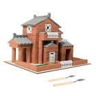 Diy Building Model Wood House Kits 3D Wooden Puzzle Toy With Cement Cottage