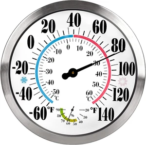 12" Outdoor Thermometer Large Numbers - Decorative Outdoor Thermometers for Pati - Picture 1 of 7
