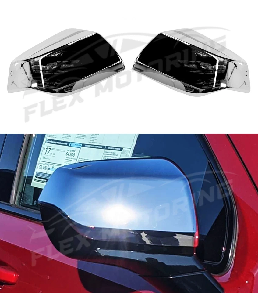 Chrome Top Half Mirror Cover Overlay 2PC Set FOR 2021-2025 Cadillac Escalade - Image 1 of 1