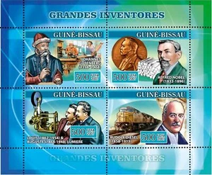 Guinea Bissau 2007 Inventors Guttenberg Printing Nobel Dynamite Diesel Train MNH - Picture 1 of 1