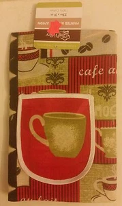 Printed Fabric Kitchen Apron with pocket (23" x 31") CUP OF COFFEE, CV - Picture 1 of 10