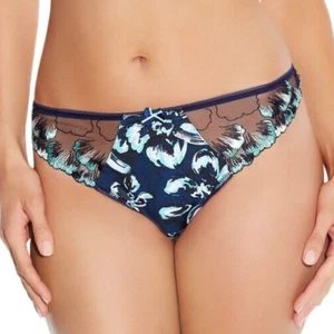 Fantasie Joanna Thong Womens Knickers 9177 Aqua Blue Floral Small UK 10 - Picture 1 of 4