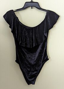 Trina Turk $138 Off-the-Shoulder One-Piece Swimsuit, Women's Size 8, Black NEW