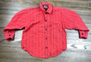 1987 Vtg Boys Red Aztec Button Up Western Dress Shirt Long Sleeve Sz 8 - Picture 1 of 6