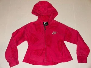 Girls Pink Nike Hoodie Jacket Terricloth Material Size 6x - Picture 1 of 4