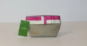 Kate Spade Barrow Street Belle Small Nylon Makeup Bag  beige PWRU2360 - Picture 1 of 4