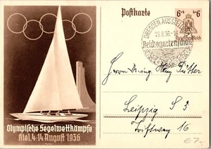 1936 Germany Berlin Olympic Games postal stationery Cover Dresden to Leipzig - Picture 1 of 2
