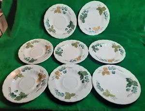 Metlox Vineyard 6" Saucers VTG Poppytrail Vernon Grapes & Leaves USA- Set of 8 - Picture 1 of 4