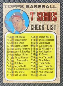 1968 Topps Baseball Checklist 7th Series #518 VgEx - Picture 1 of 2