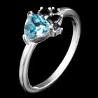 UNHEATED NATURAL 7MM SKY BLUE TOPAZ BLACK SPINEL STERLING SILVER 925 RING SIZE 8
