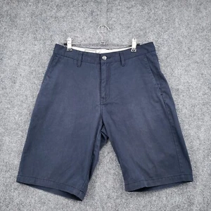 Volcom Shorts Mens 30 Chino Navy Blue Flat Front Bermuda Zip Fly - Picture 1 of 14